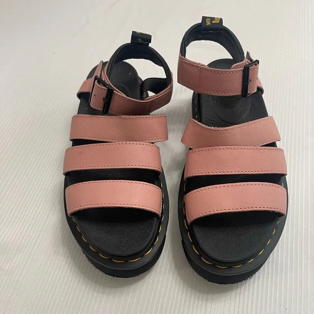 Dr. Martens Blaire Leather Platform Women’s Sandals Rose Pink Size 37 6 US